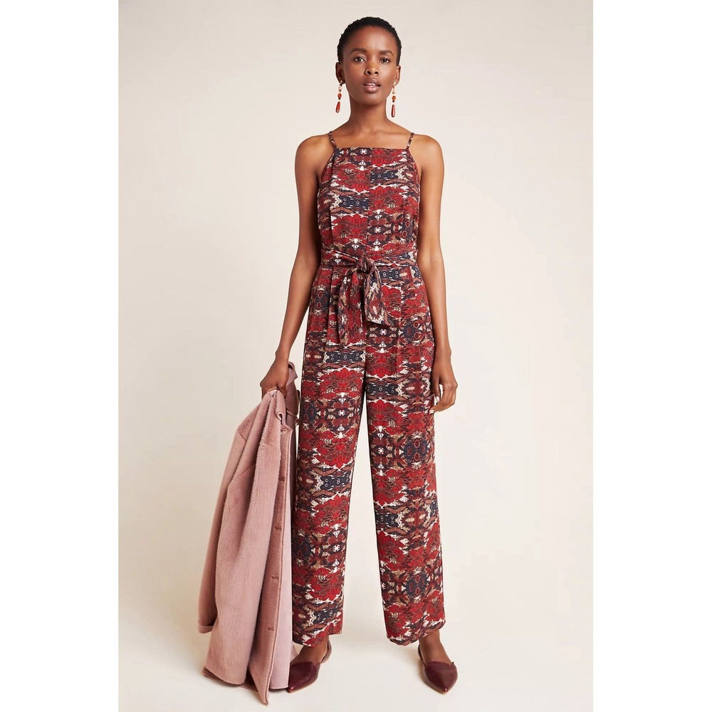 NEW Greylin Anthropologie Red Jumpsuit XS